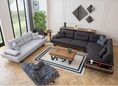 Stilvoll Set Wohnzimmer Moderner Sofagarnitur Eckgarnitur 3tlg Couchen